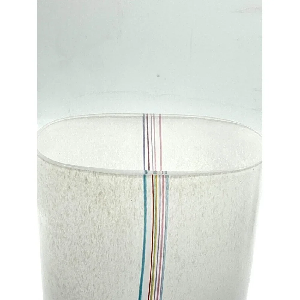 Bertil Vallien Kosta Boda Vintage 70s Signed Swedish Art Glass Rainbow Vase